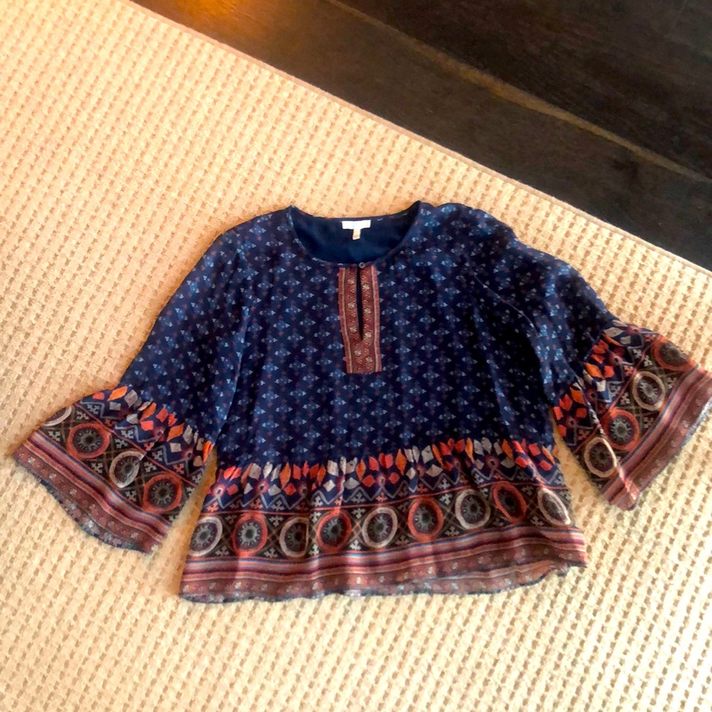 Joie size small 3/4 length sleeve silk top